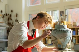 Hockerill College Student Creating a Sculpture